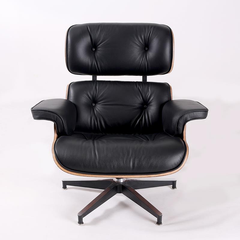 Classic Charles Eames Lounge Chair And Ottoman Replica Black Leather Rose Wood